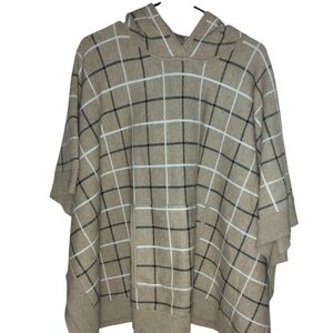 Tahari Men's Plaid Hooded Sweater - Beige and Black